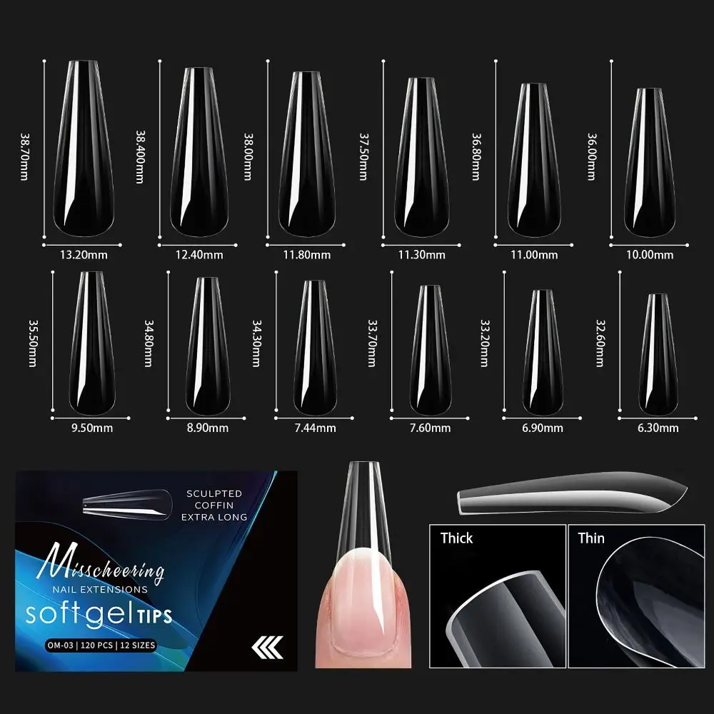 120/140pcs Soft Acrylic Full Cover False Nail Tips Pre-shape Half Matte Nail Extension Press on Almond Nails For Women Beauty