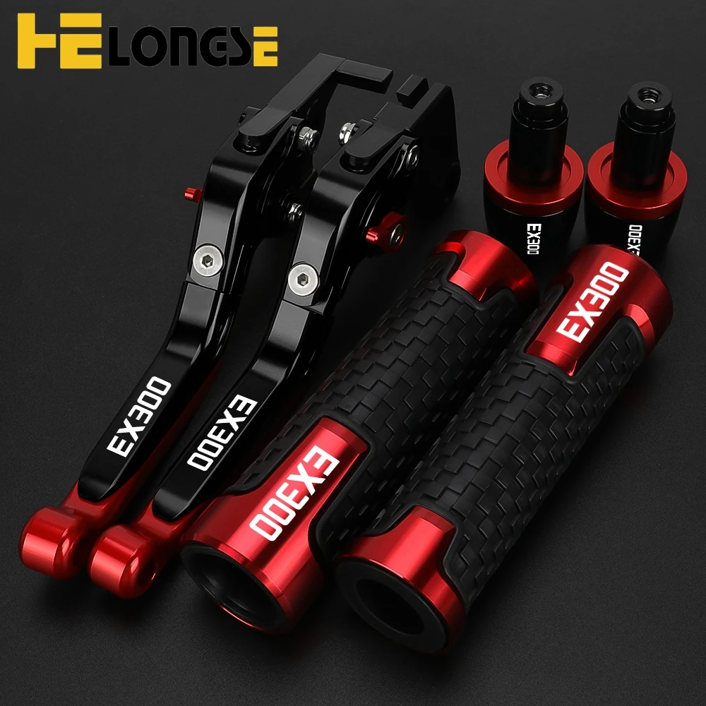 For KAWASAKI EX300 EX 300 2013 2014 2015 2016 2017 2018 Motorcycle Adjustable Brake Clutch Levers Handlebar Hand Grips Ends
