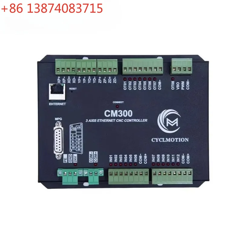 3/4/6-Axis Motion Controller DC24V 12 Inputs and 8 Outputs 100Mbps Ethernet CNC Controller