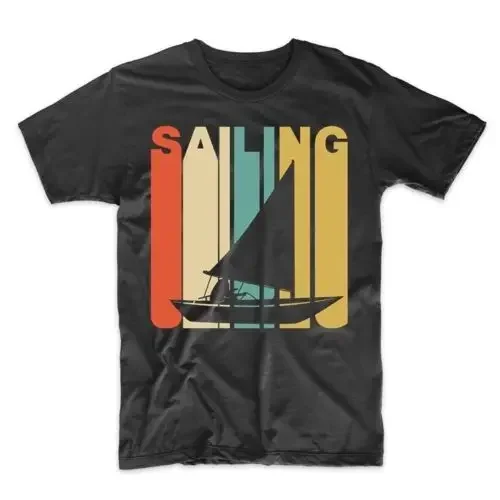 Vintage Retro 1970'S Style Sailing Sail Boat tees New Pure Cotton Short Sleeves Hip Hop Fashion O-Neck Casual Cotton T Shirt