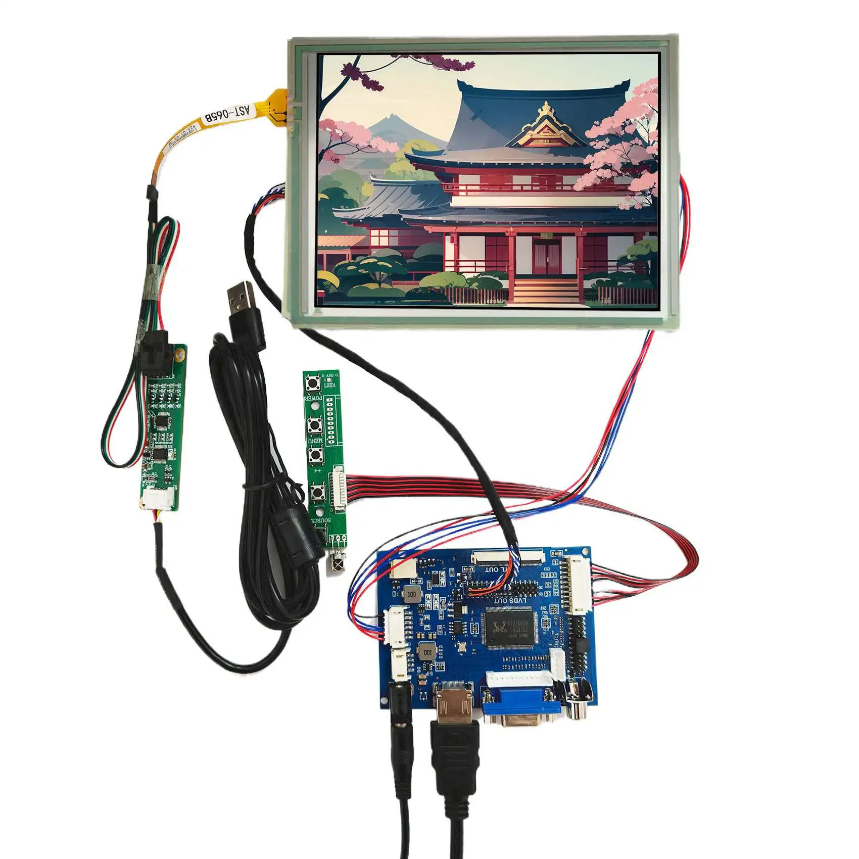 

Плата контроллера ЖК-дисплея H/D VGA AV и сенсорный ЖК-экран 6,5 дюйма 640x480 G065VN01 V2