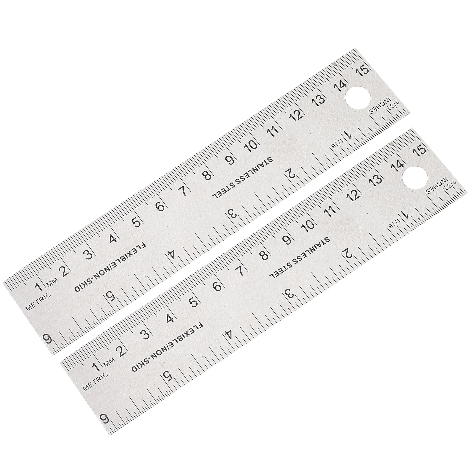 

2 Pcs Cork Stainless Steel Ruler Measuring Tool Non-slip Drawing Backing Wooden with Rulers Rust-proof Engineer