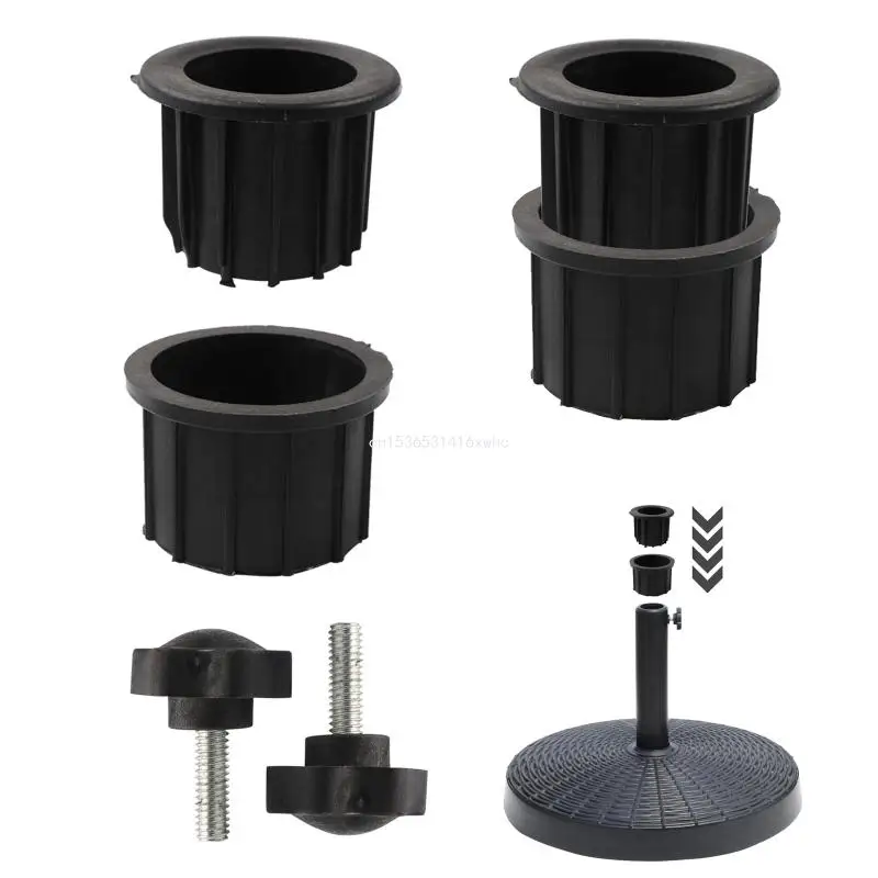 Dropship 6 Pieces Parasol Base Support Hole Ring Plug Cover Repair Spare Parts Black