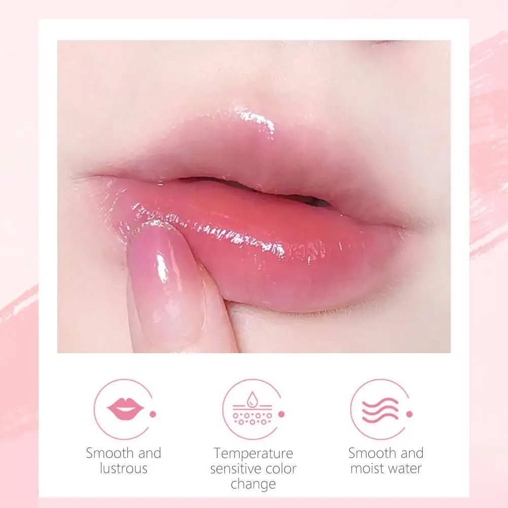 Jelly Flower Lipstick Makeup Temperature Changed Colorful Blam Stick Gloss Pink Moisturizer Lip Transparent Long-lasting Li H0E1