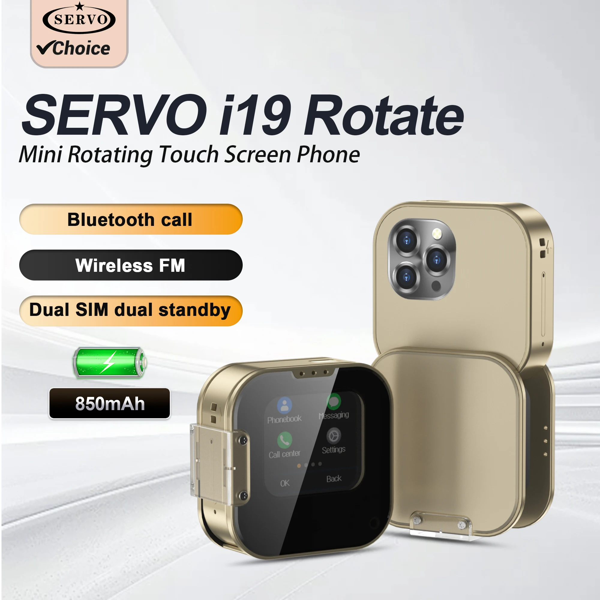 SERVO i19 Rotate Mini Mobile Phones 1.69