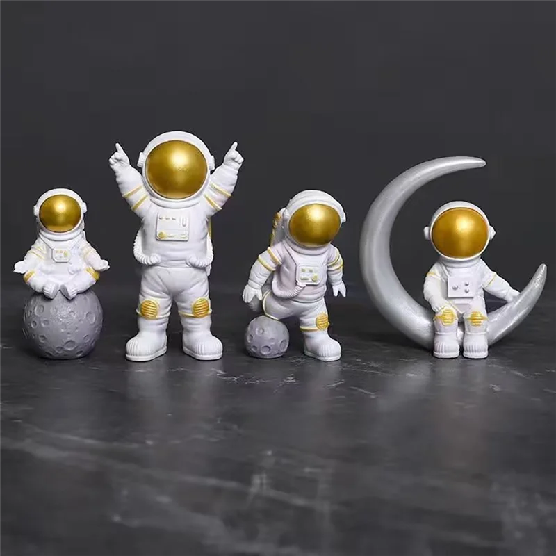 Top Verkauf 4 Stücke Astronaut Figur Statue Figur Raumfahrer Skulptur Pädagogisches Spielzeug Desktop Dekoration Astronaut Modell