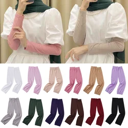 Islamic Muslim Sleeves Gloves Arm Cover Hijab Stretchy Fabric Arab Sleeves New Elastic Sun Arm Warmer Middle East Ramadan