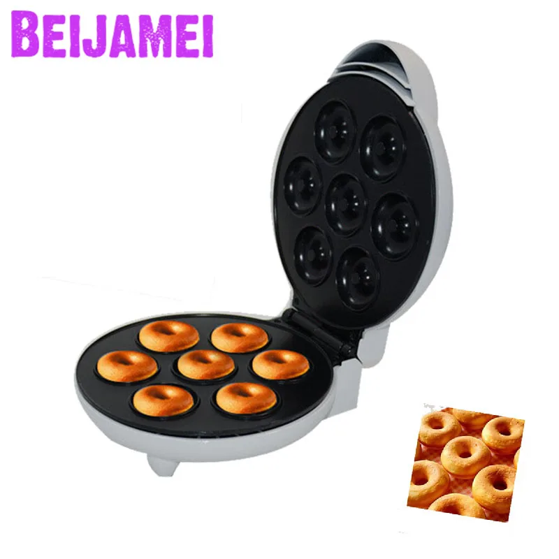 BEIJAMEI جودة عالية 220 فولت غير عصا الكهربائية دونات صنع فطيرة صانع صغيرة دونات الهراء آلة لأداة المطبخ المنزلية