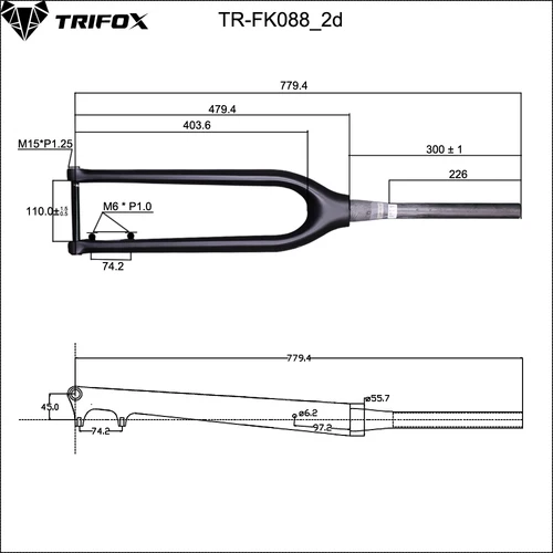 Imagen 2 del producto TRIFOX oficial Boost tamaño 110*15mm 29er bicicleta de montaña 29 freno de disco cónico 1-1/8 to1-1/2 eje pasante TMK200 horquilla MTB de carbono completo