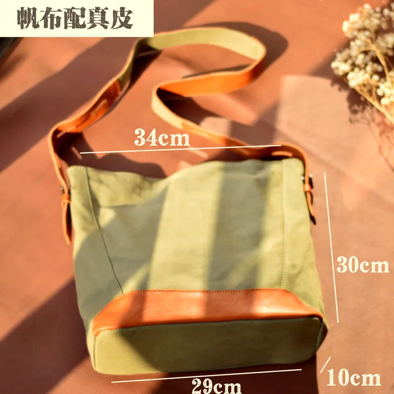 حقيبة كتف من القماش الكتاني الأدبي والرجعي من AETOO حقيبة كتف ذات سعة كبيرة للرجال كاجوال يوم بسيط