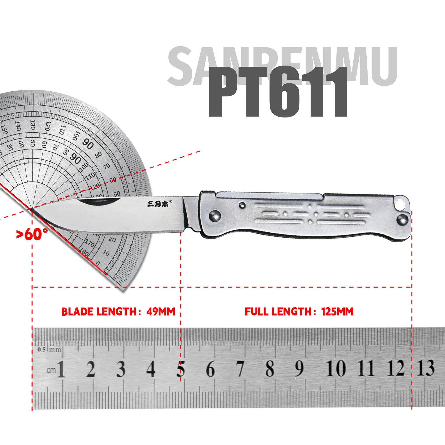 SANRENMU PT611 Folding Knife 12c27 Blade Outdoor Camping Picnic Fishing Daily Use EDC Lightweight Pocket Folding Fruit Knives view 6