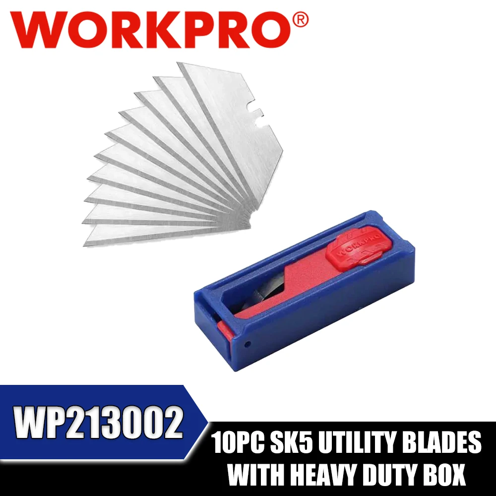 WORKPRO WP213002 10PC SK5 Utility Blades With Heavy Duty Box