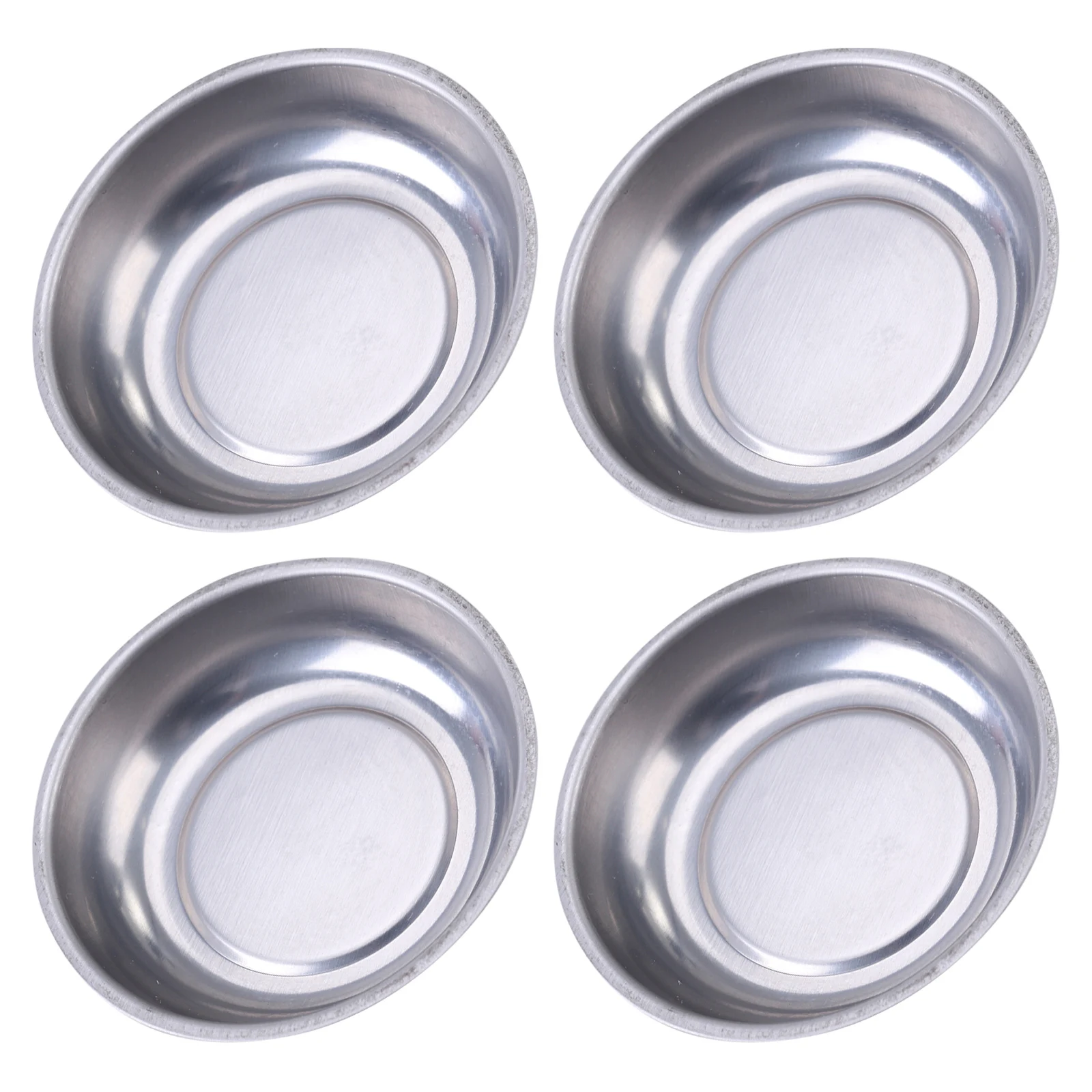 

4Pcs Stainless Steel Magnetic Parts Tray Round Non-Damage Rubber Bottom Holder for Screws Tools Parts Tray Magnetic Bowls