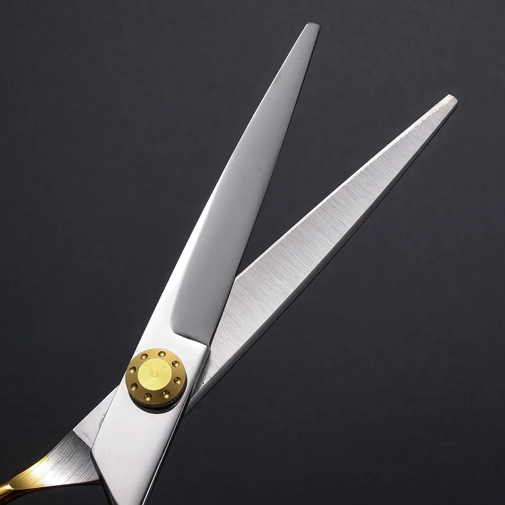 الفولاذ المقاوم للصدأ ألمانيا مقص الحلاقة 6.0 بوصة قابل للتعديل تصفيف الشعر قص الشعر مقصات تحفيف برو صالون تصفيف أداة #3