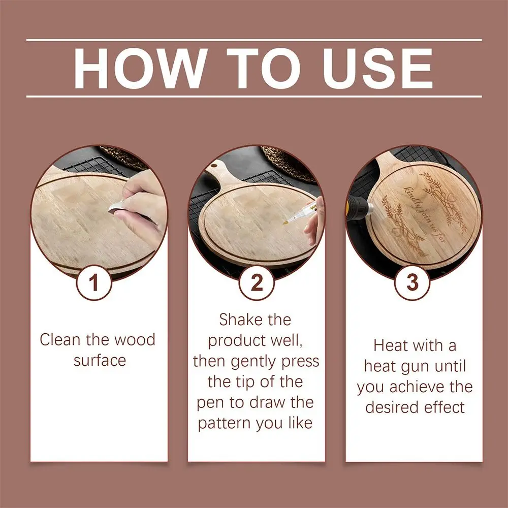 

New Resin Burning Pen Durable Long Lasting Scorch Pens Easy to Use Wooden Burning Marker Pens for Wood Burn