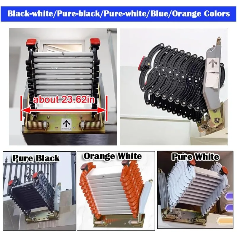 سلم عطري تلسكوبي 12 خطوة، ارتفاع عمودي 8.2-9.8 قدم قابل للطي