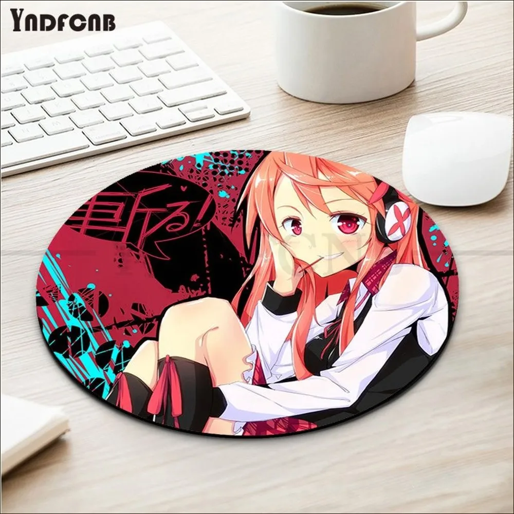 Anime Akame Ga Kill Gaming Mousepad, Pele Redonda Personalizada, Desktop, Mesa, Acessórios Kawaii, Almofada de Escrita para PC, Mouse Carpet