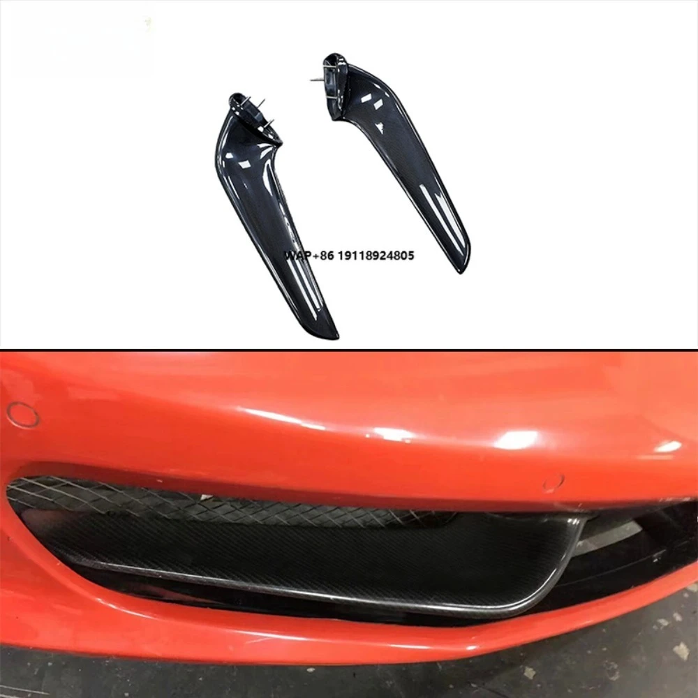 High Quality DMC Style Carbon Fiber Front Bumper Front Grille Decorative Protection Device Body Kit for  458