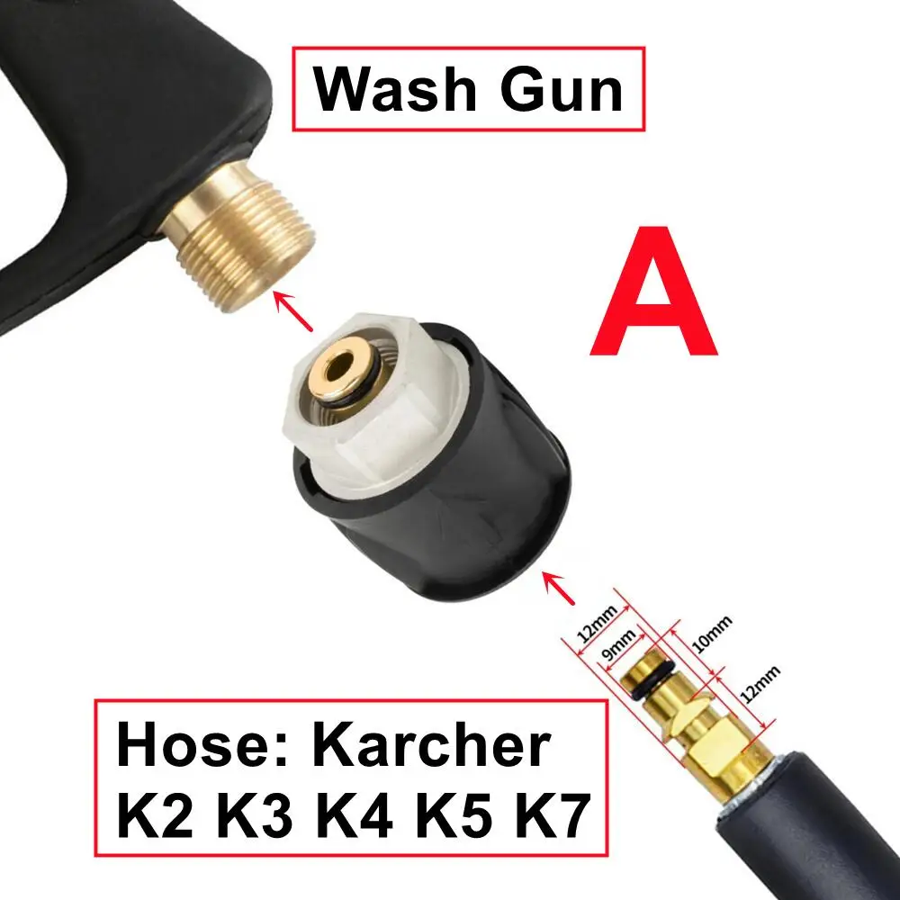 Pressure Washer Water Gun for Car Cleaning Hose Connector For Karcher Lavor Parkside Bosch Quick connector nozzles