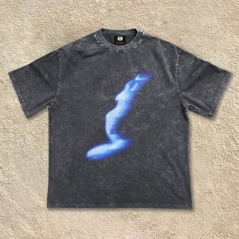 Dark Academic Style Short Sleeve T-Shirt Retro Portrait Design Cotton Standard Fit Summer Fashion Unisex round Neck Top