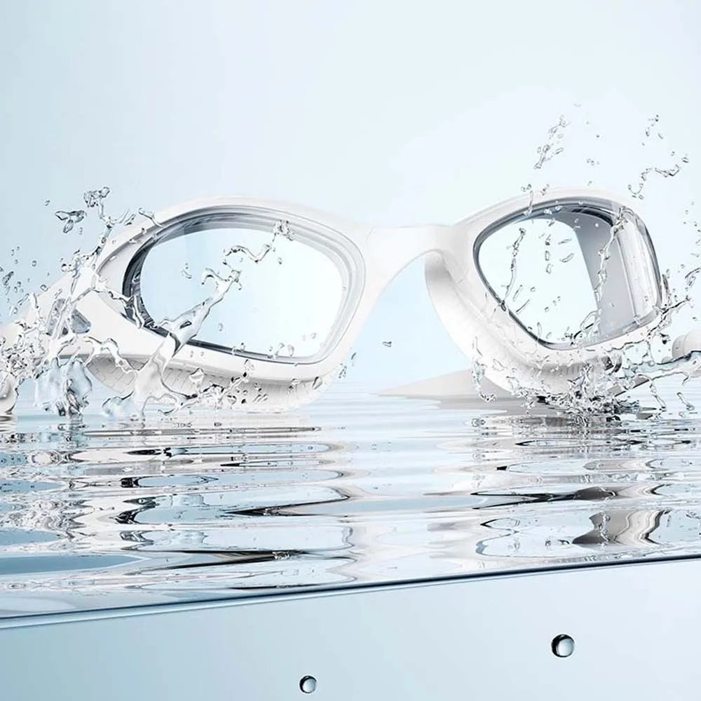 Waterproof Swimming Goggles Electroplating Dazzling Colors Swim Glasses with Earplugs PU Big Frame PC Anti-fog Swim Eyewear Pool
