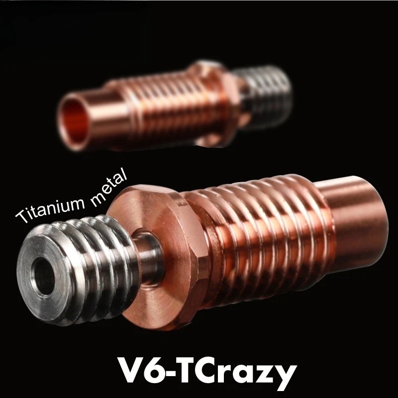 

High Finish Polished E3d V6 Hotend Tcrazy Titanium Copper Metal Hose 3D Printing Fittings