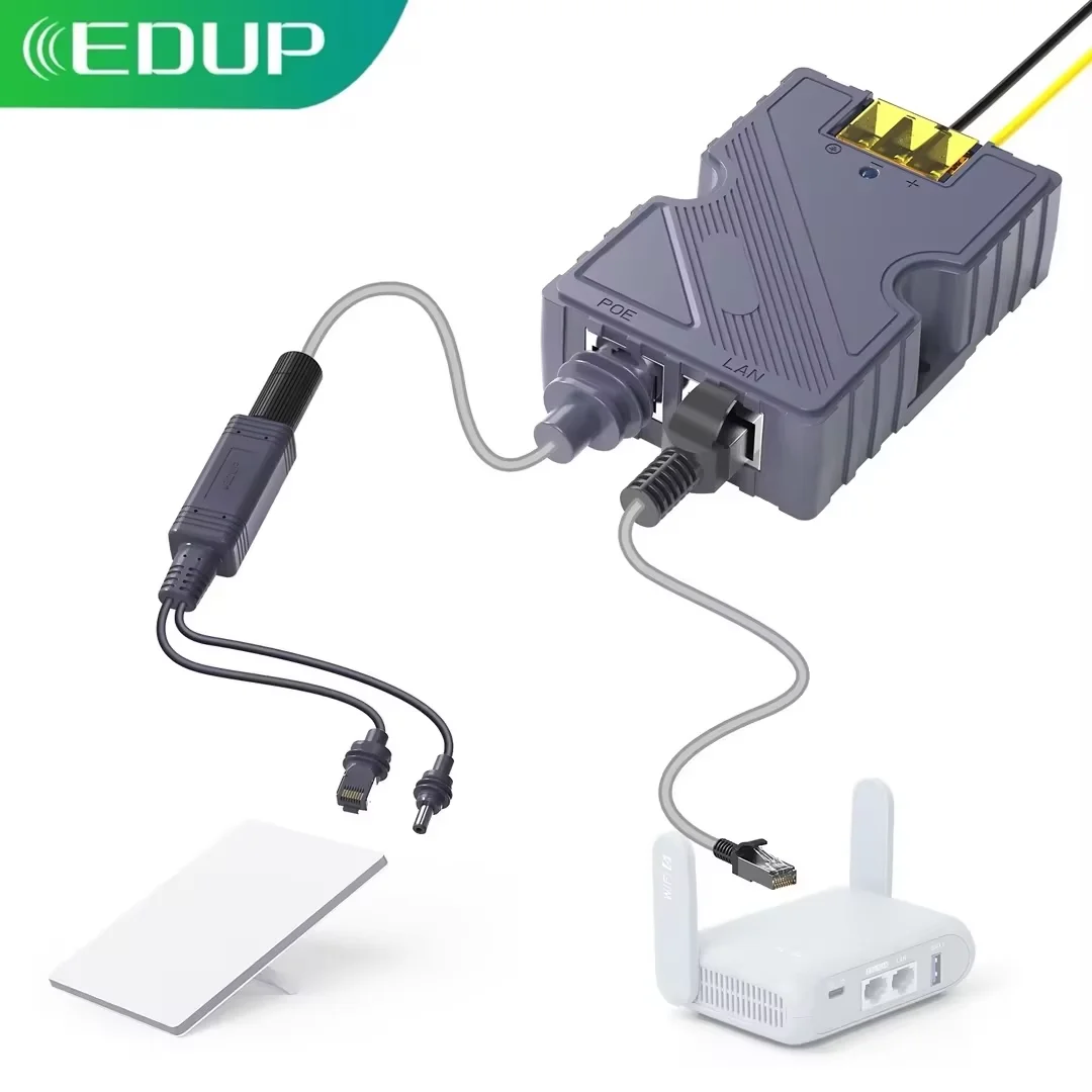 

EDUP SK0089 Комплект разветвителя Starlink Mini POE мощностью 150 Вт — гигабитный прочный всепогодный диапазон 100 м для высокоскоростных условий эксплуатации