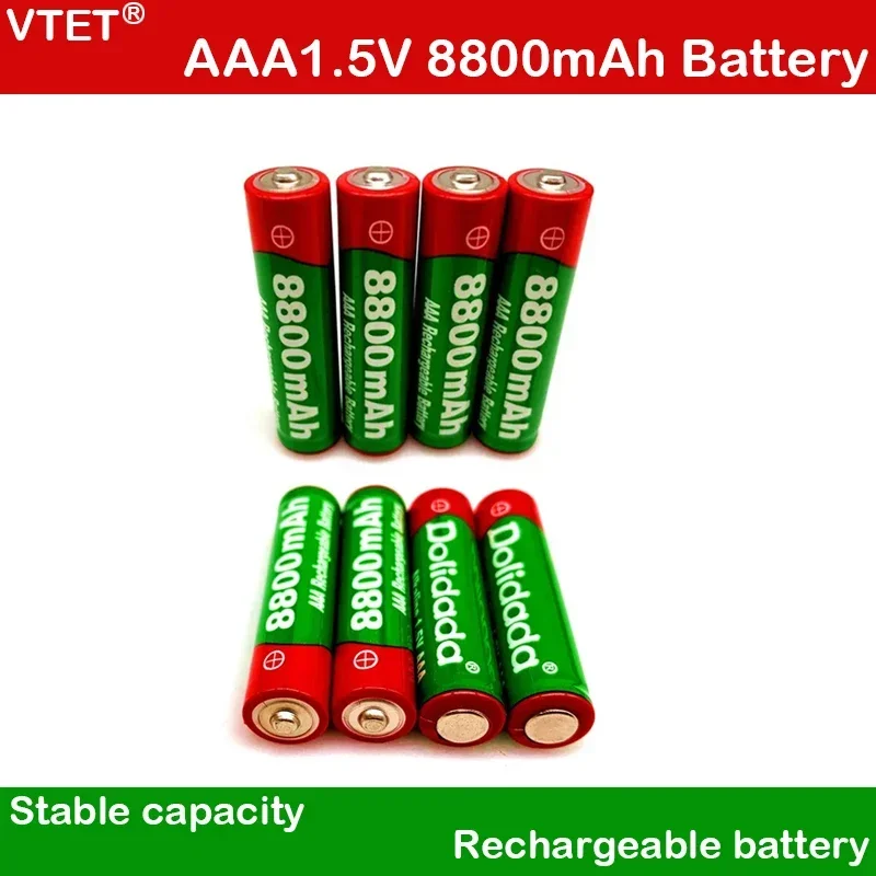 2024 New 1.5V AAA 8800mAh Rechargeable Battery NI-MH Batery for Led Light Toy Mp3 Recyclable Remote Control Long Battery Life