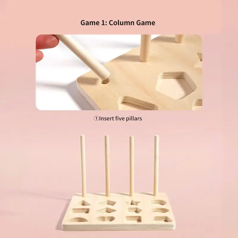 Montessori ของเล่นไม้สีรูปร่างปริศนาจับคู่เกมสีสันลูกปัดความรู้ความเข้าใจสีของเล่นเพื่อการศึกษา Early ของขวัญเด็ก