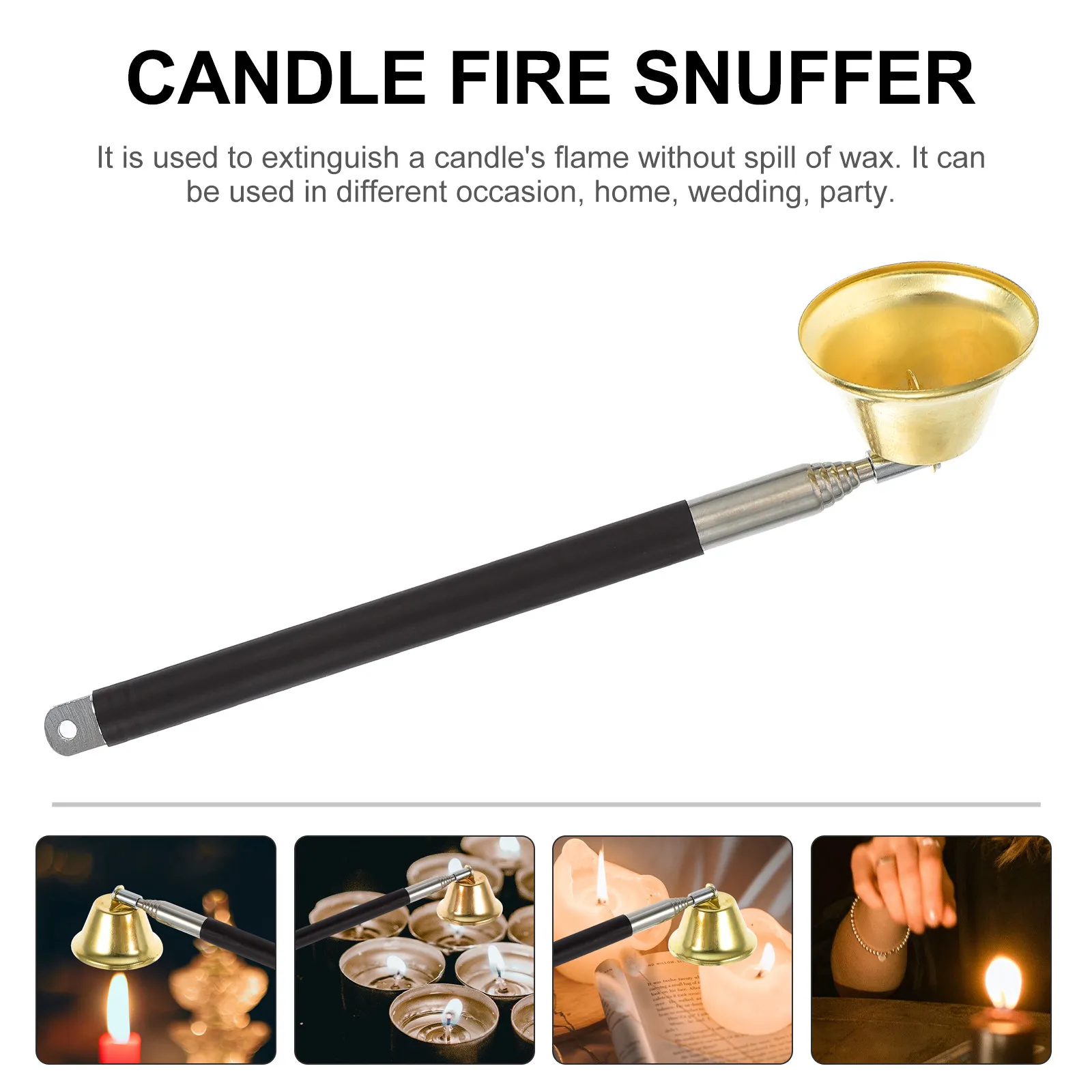 1Pcs Premium Copper Bell Snuffer for Safe Wax- Extinguishing Home Wedding Party Buddhist Gift Wick Extinguisher