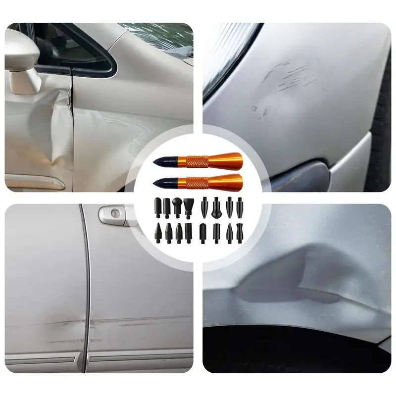 Dent Repair Tool Kits 9-Pieces Dent Removal Tap Down Tools Dent Lifter Puller For Car Large Small Ding Hails Dent Removal Auto