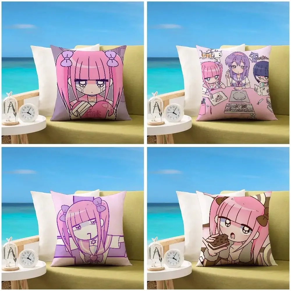 Cute M-Menhera Chan Pillow Case Sofa And Living Room Decorative Cushion Covers Dust-proof And Mite-proof Invisible Zipper