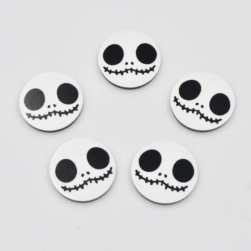 20mm Round skull Flat back Acrylic sheet  Miniature pattern applique 10pcs DIY  christmas  scrapbook craft OF177