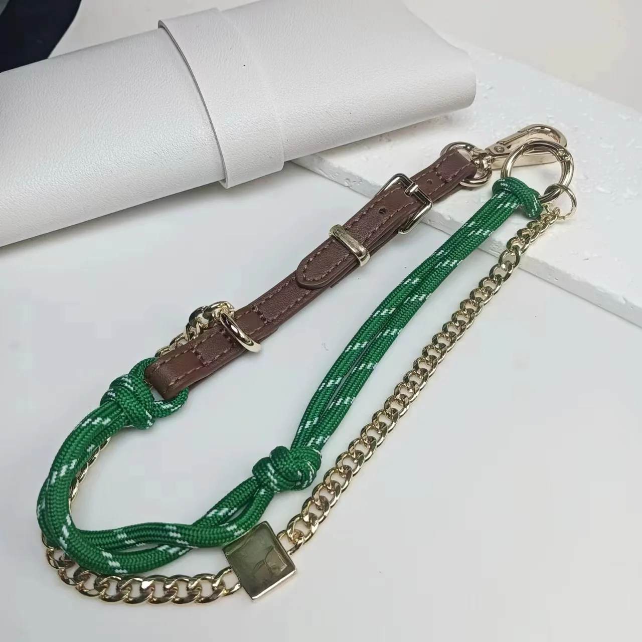 Colorful Woven Rope Keychain Light Luxury Brand Women\'s Bag Pendant DIY Fashion Phone Chain Car Key Accessories Decorative Rope