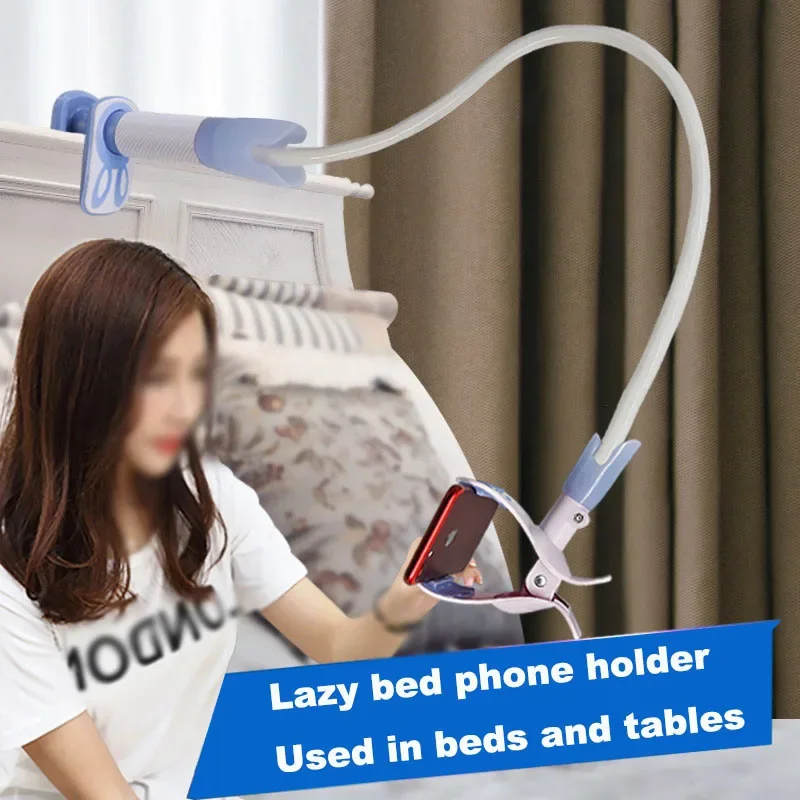 360 Rotation Strong Lazy Folding Long Arm Phone Stand Holder For iphone Samsung Huawei 3-6.9 Inch phone Bed Desktop Phone Mount