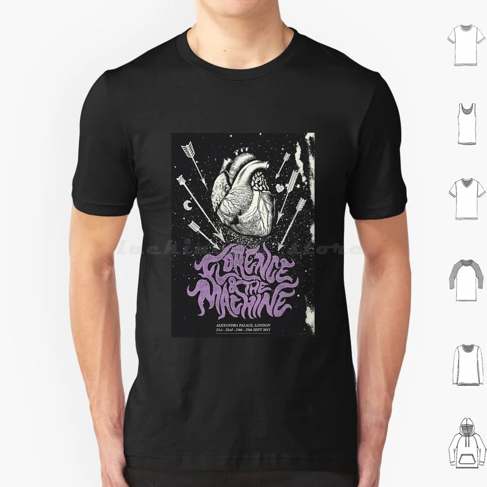 تي شيرت The London Tour مقاس كبير 100% قطن فرقة موسيقى فلورنسا وآلة إيندي فلورنسا فلورنسا آلة Fatm #1