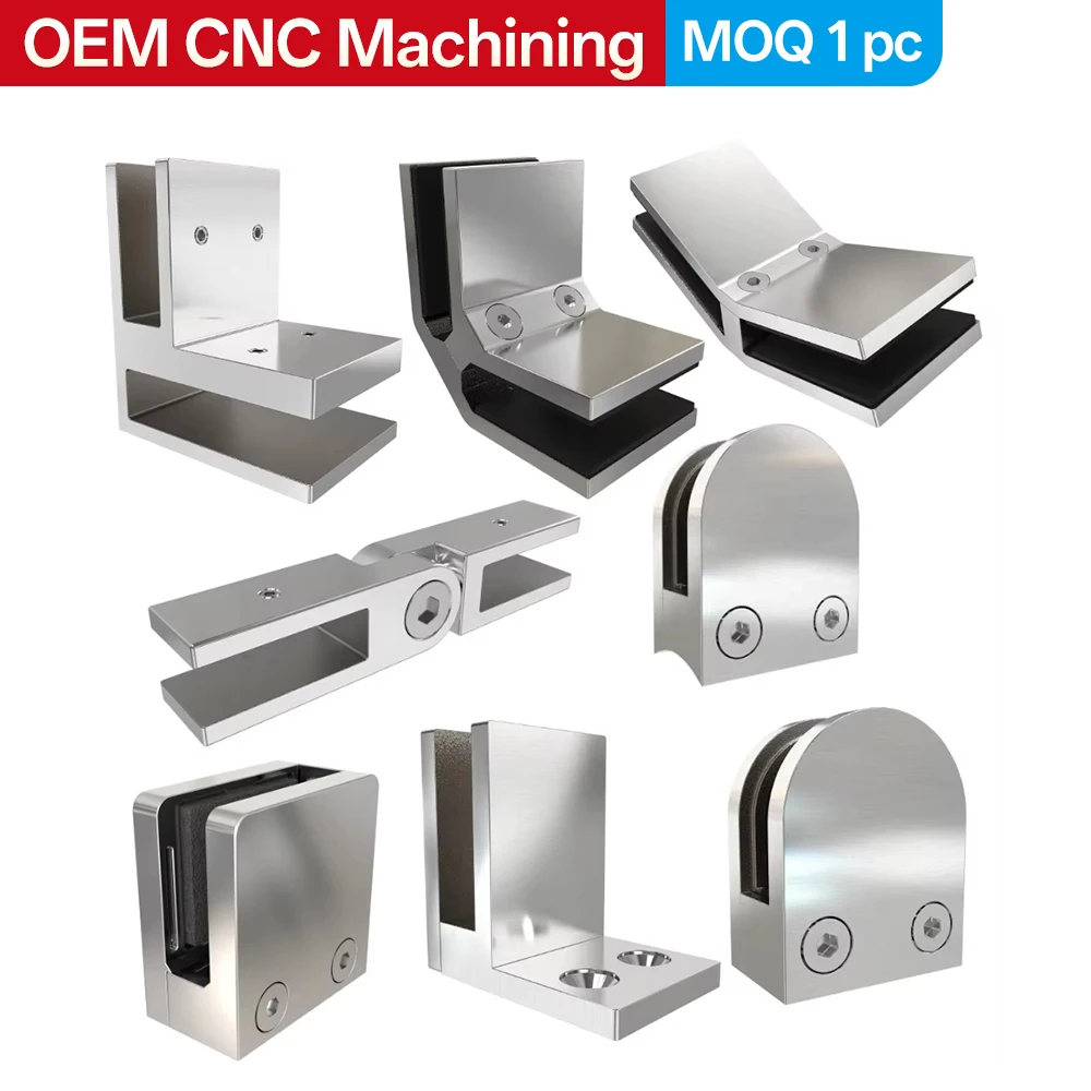 Custom 316 Stainless Steel Staircase L-Shaped Glass Clamp Handrail Connector Fishmouth-Style Fixed Clamp Partition Board Fixing