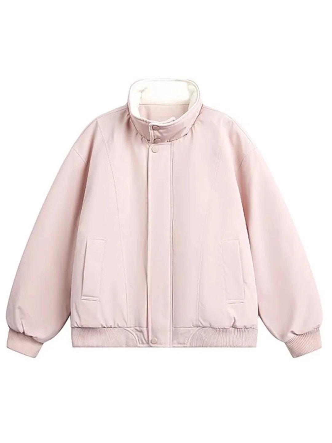 

Winter Thiened Warm ort Cotton Jaet Men's Cleanfit Color Versatile Stand Collar Loose Cotton Coat Trendy