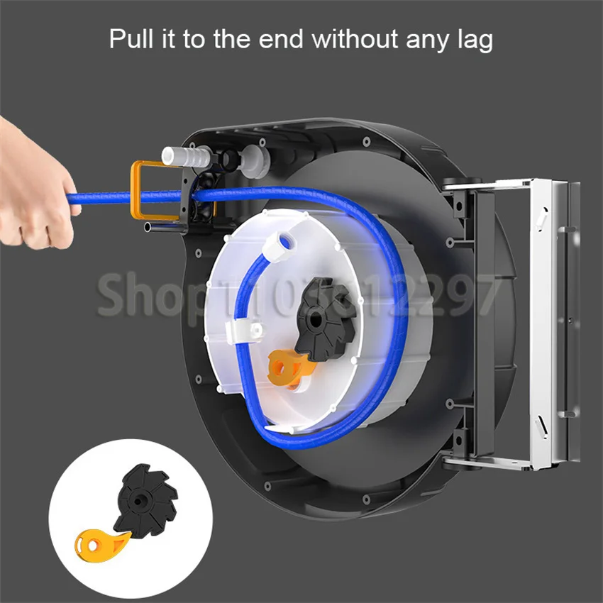 5x8 Pu Hose Roller/Coiler Air Drum Retractable Hose Reel Wall-Mounted For Car Cleaning Dust Blowing