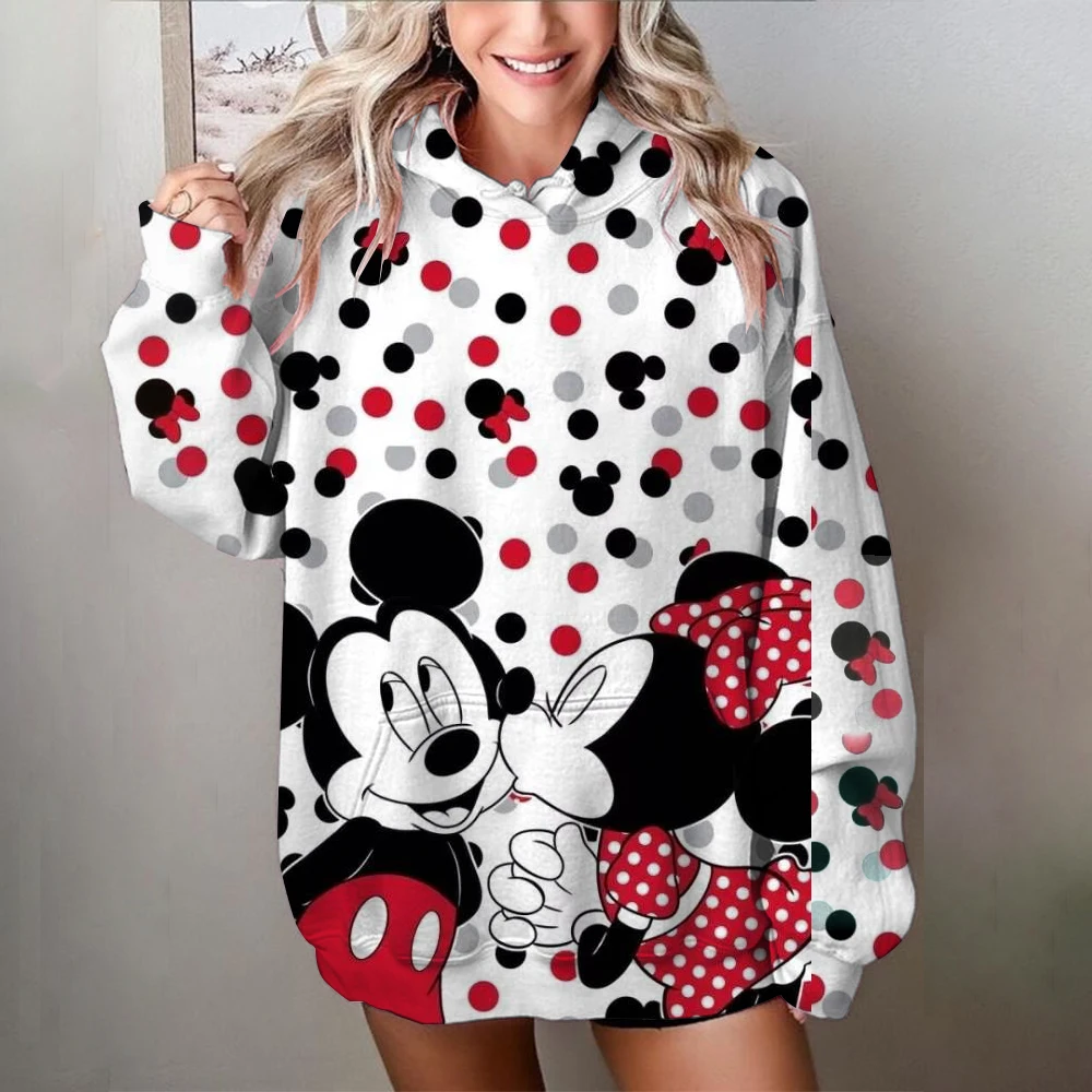 2024 Autumn Street Harajuku Fashion Women\'s Top Christmas New Mickey and Minnie Pattern Children\'s Casual Hoodie y2k