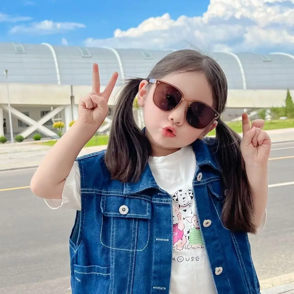 Anti-UV Kids Sunglasses Punk Black Shades Anti-Reflective Children Sunglasses Foldable Travel Accessories Eyewear