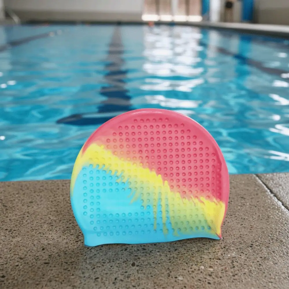 Non-Slip Silicone Swim Cap Wrinkle Free Plus Size Snorkeling Cap Moisture Resistant Soft Thicken Waterproof Bathing Cap