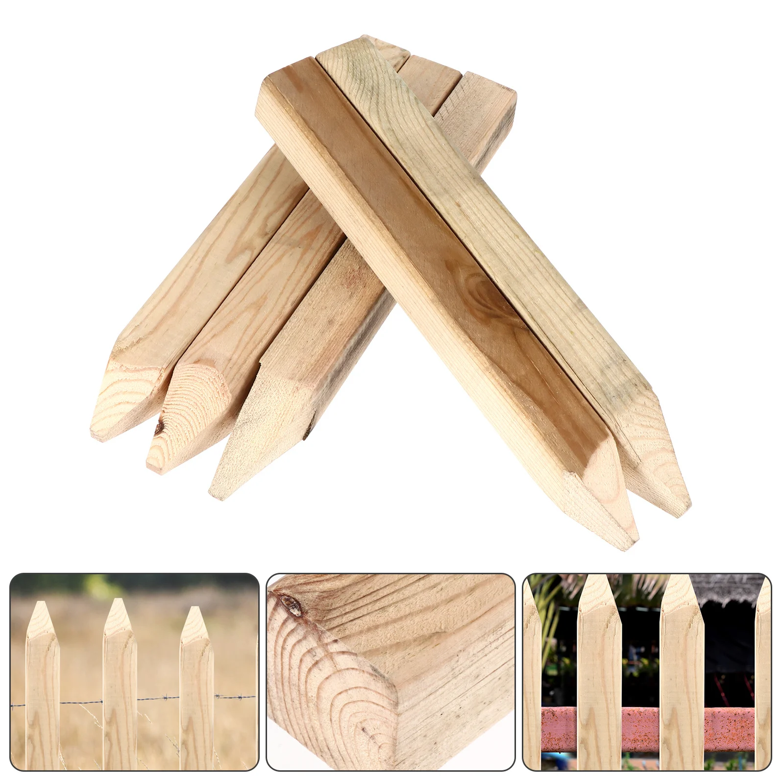 

5Pcs Wooden Measurement Stakes Strong Building Stakes for Garden Fence Decoration Ground Stake Lawn Border Fencing