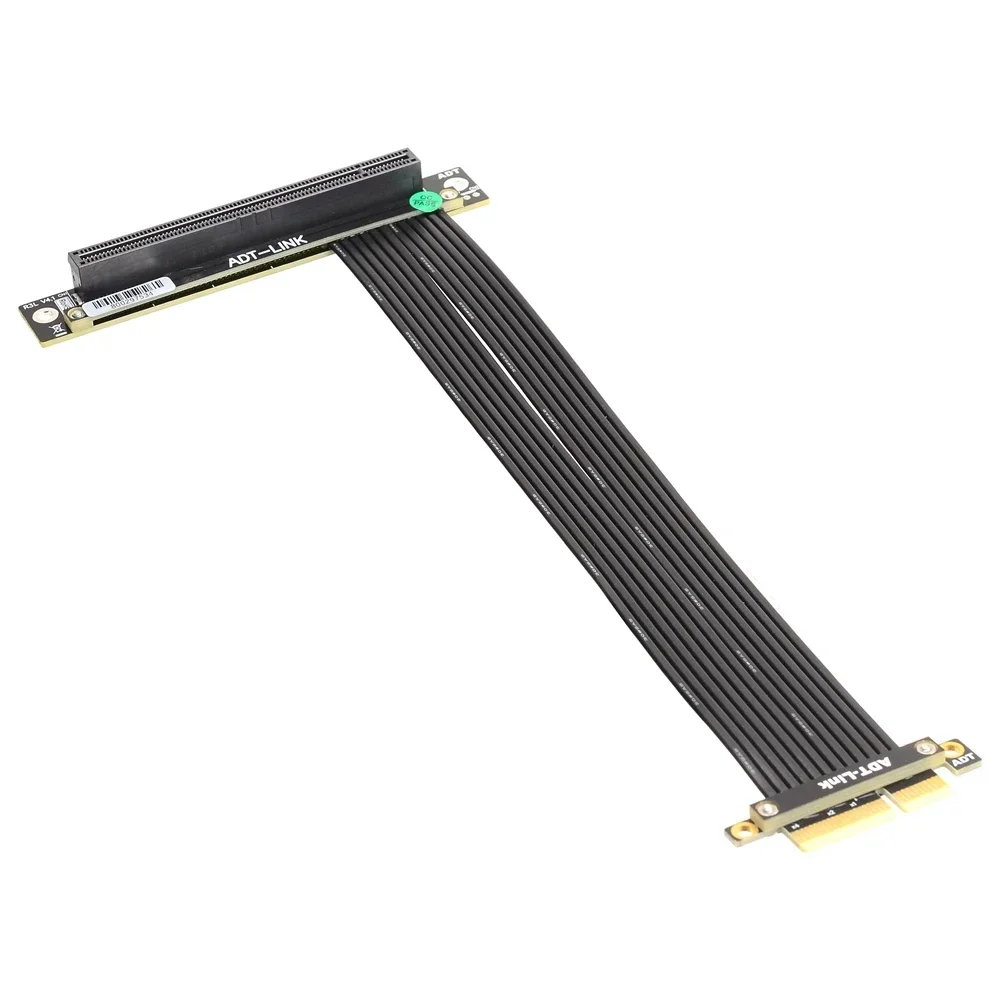 ADT New 4.0 PCIE X16 Graphics Video Cards To PCI-E X4 Slot Extension Cable PCI Express 4.0 x16 To x4 Riser Adapter 90 Degree GPU