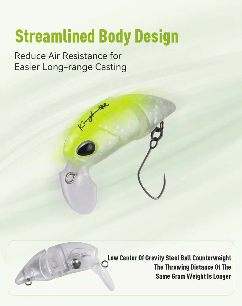 Kingdom 2-teiliger Minnow-Köder, 2,3 g, 37 mm, schwimmender S-förmiger harter Wobble-Topwater-Swimbaits, künstlicher Köder zum Forellen-Barschangeln – Detail 11