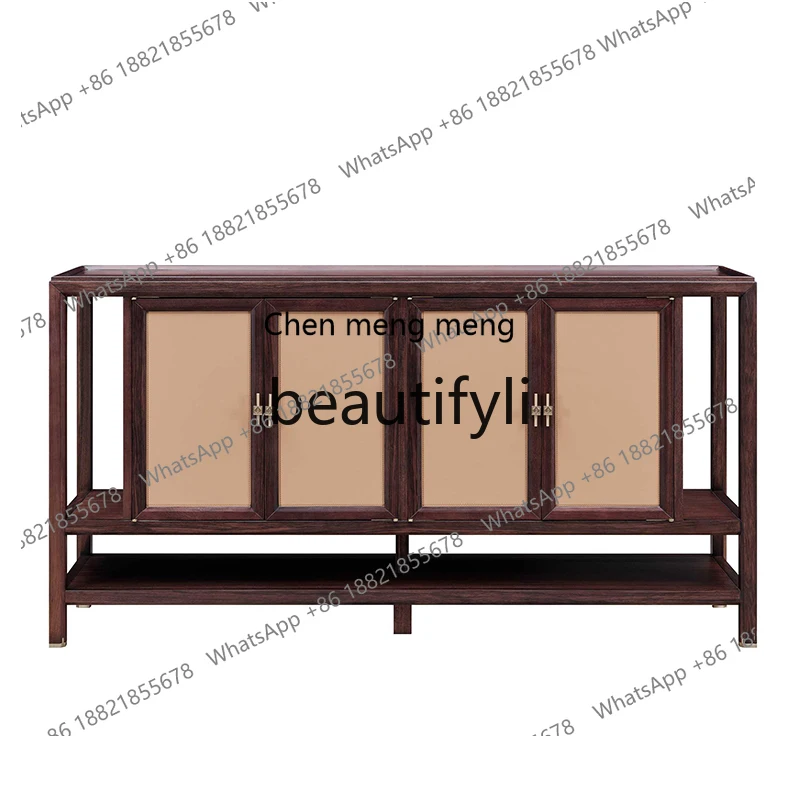 

Hot sales Side cabinet storage cabinet solid wood new Chinese living room tea side cabinet against the wall