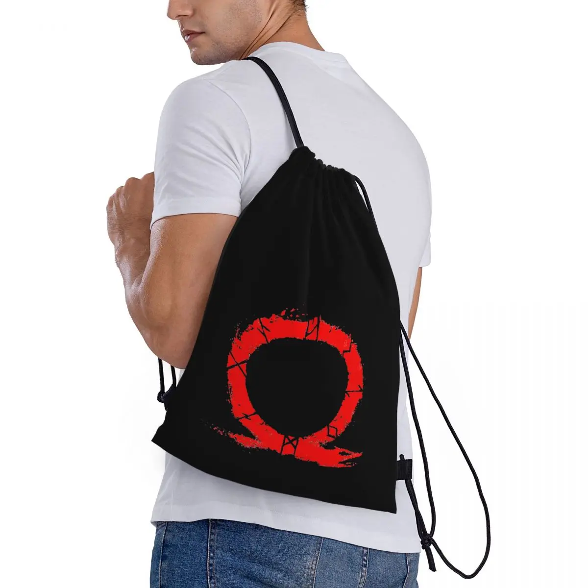 God Of War Runes 2 Graphic Drawstring Bags Gym Bag Infantry pack Firm Backpack Graphic