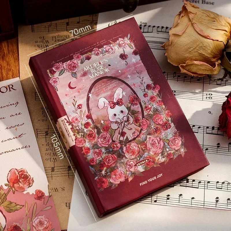 

A7 Sweet Pink Rose Portable Mini Notebook Manor Series Blank Page Beautiful Diary Writing Pads Student Notepad Cute Pocket Book