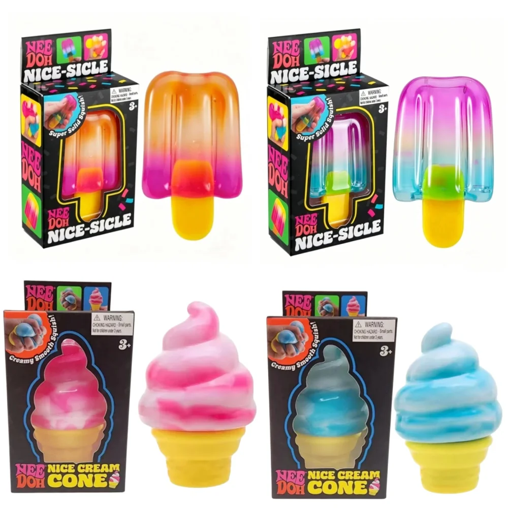 

New Schylling Needoh Ice Cream Sensory Toy, Squeeze Stress Relief Blocks, Stress Reduction, Puzzle Solving Emotional Regulation