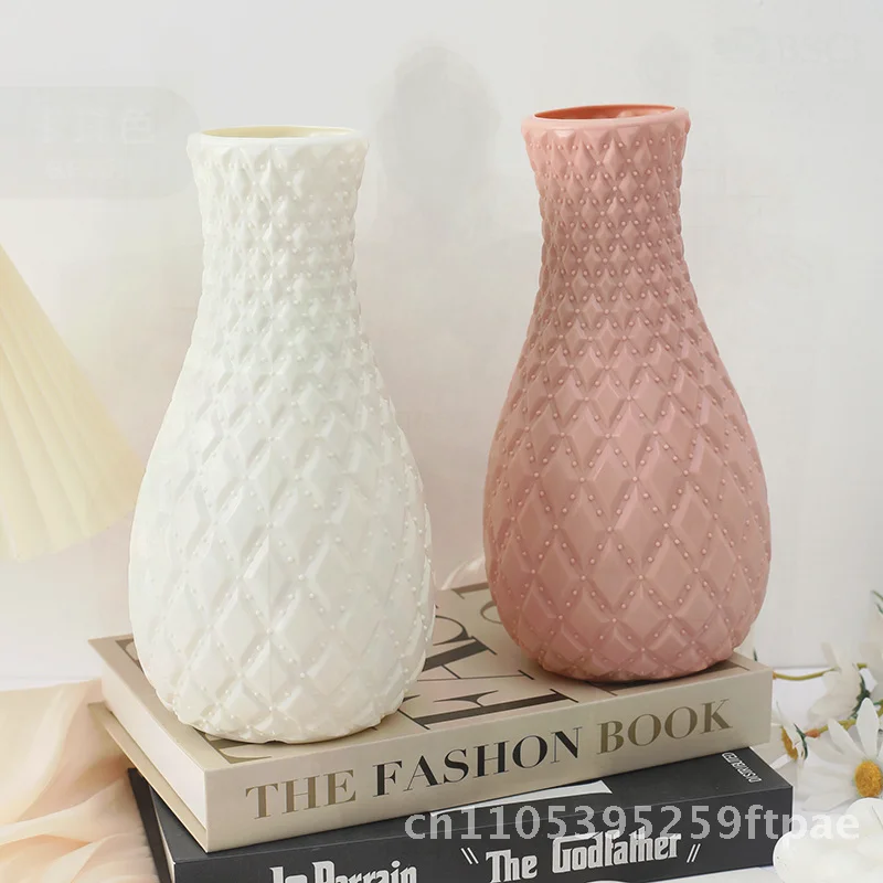 Nordic Style Plastic Flower Vase Modern Simple Creative Drop-Resistant Hydroponic Flower Arrangement Home Desktop Decoration